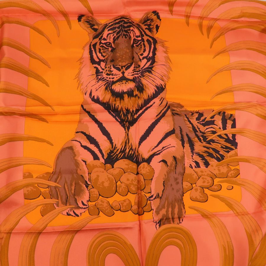 HERMES 絲質Hermes Tigre Royal Dip Dye Scarf 140圍巾-4