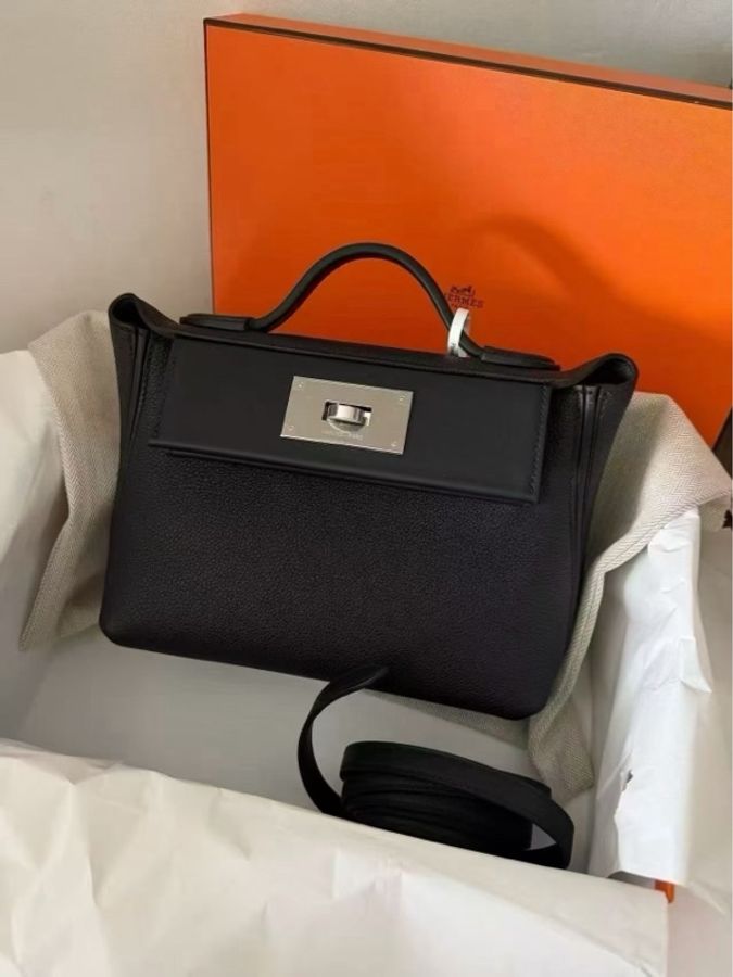Hermes 2424 Mini 黑銀 Togo G刻-2