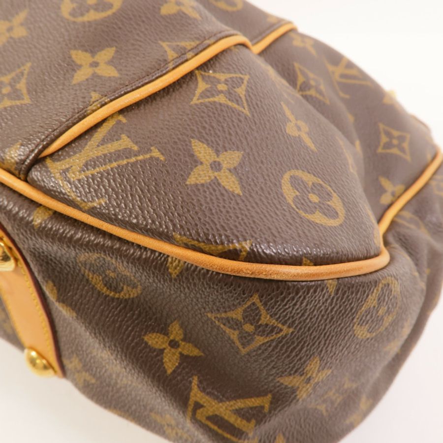 LOUIS VUITTON Monogram Galliera PM金扣肩背袋棕色-12