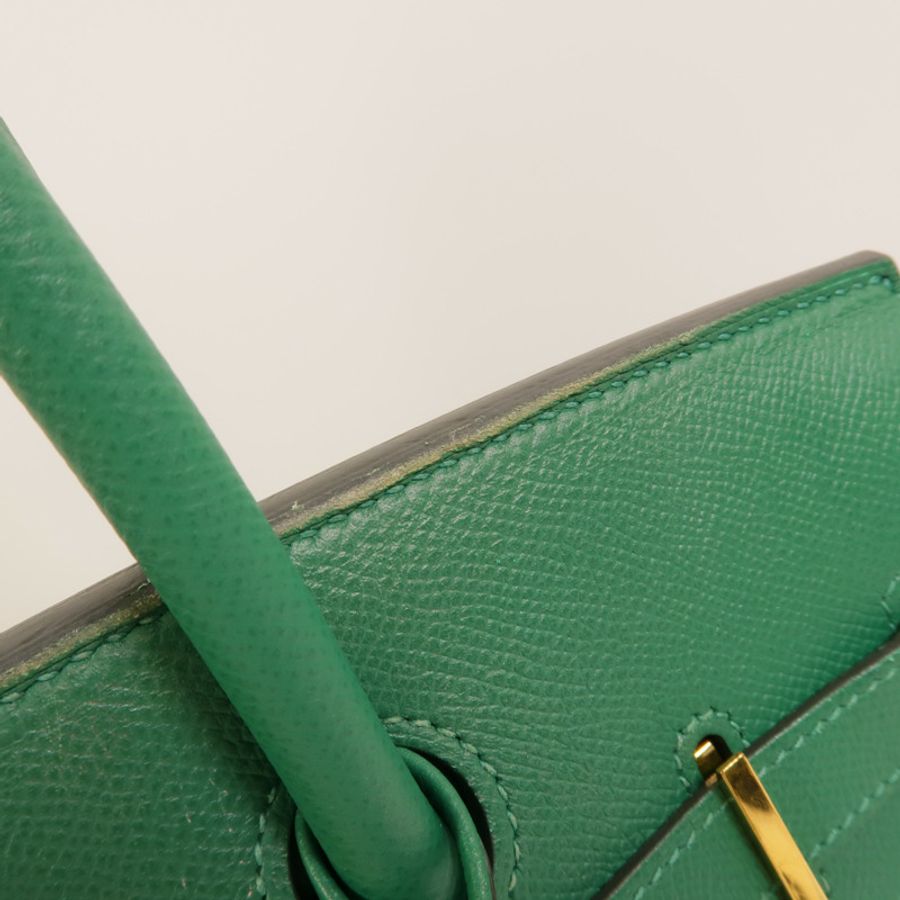 HERMES Epsom皮革Birkin 30手挽袋Malachite-17