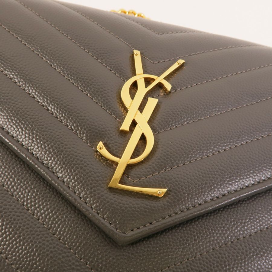 SAINT LAURENT 牛皮皮革Cassandre Envelope肩背袋-6