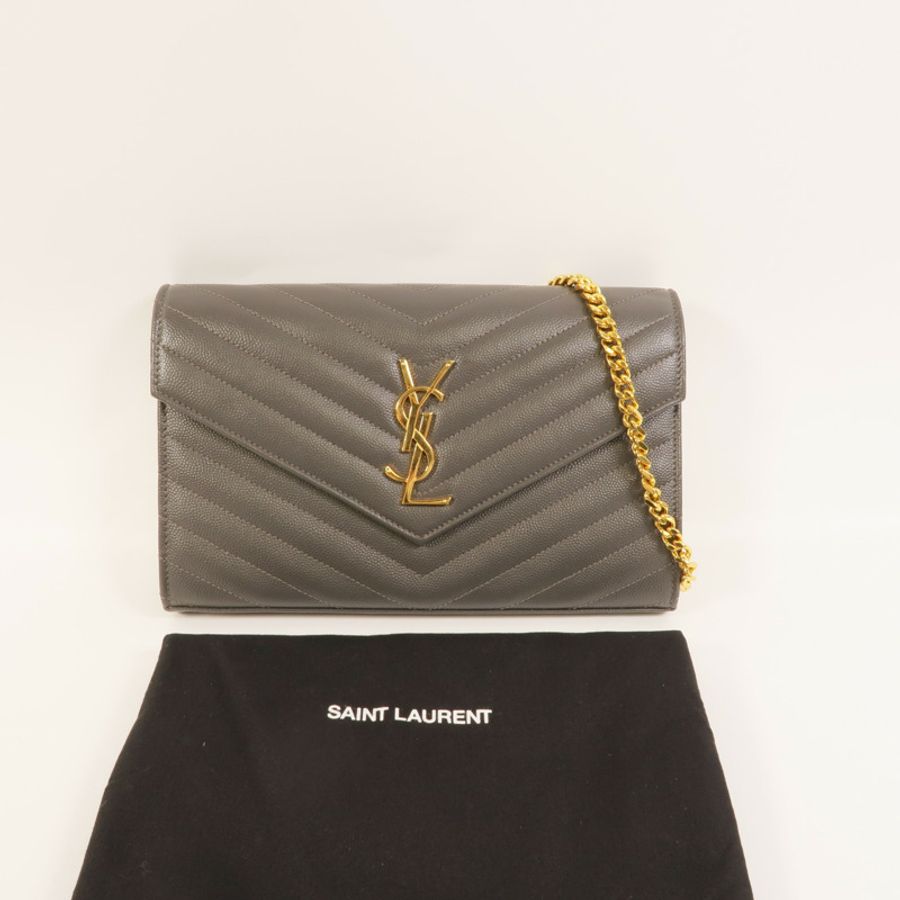 SAINT LAURENT 牛皮皮革Cassandre Envelope肩背袋-9