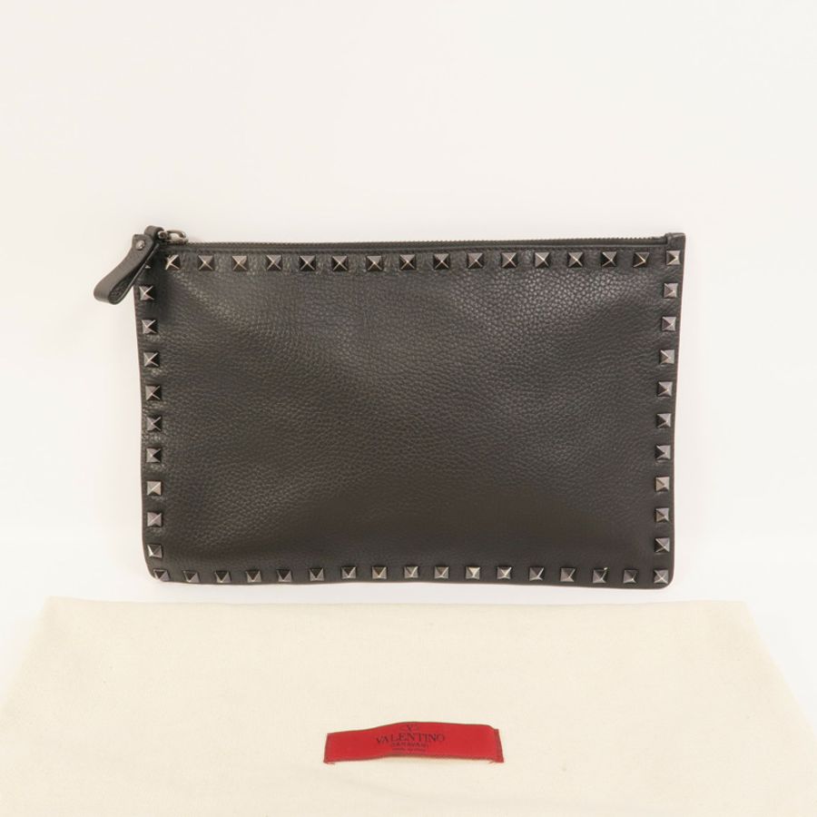 Valentino 牛皮皮革Rockstud Clutch手拿包-9