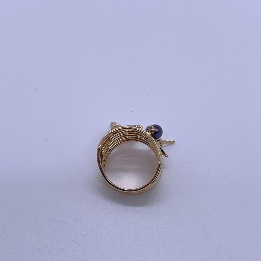 95 新 LV路易威登 中古Vintage 鎖匙珍珠多圈戒指,53 號-8
