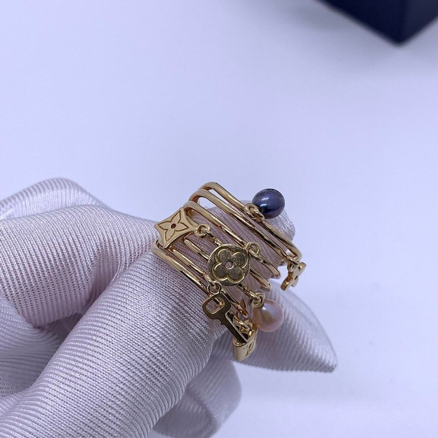 95 新 LV路易威登 中古Vintage 鎖匙珍珠多圈戒指,53 號-11