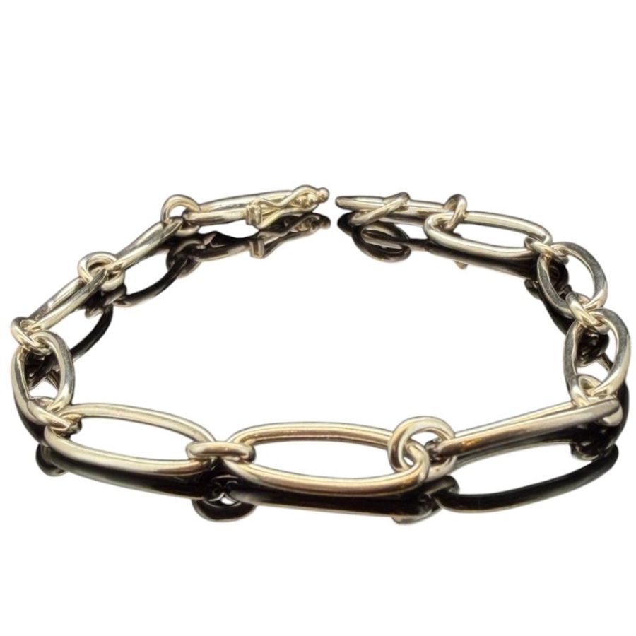 Tiffany純銀橢圓型鍊式手鍊 /17cm-0
