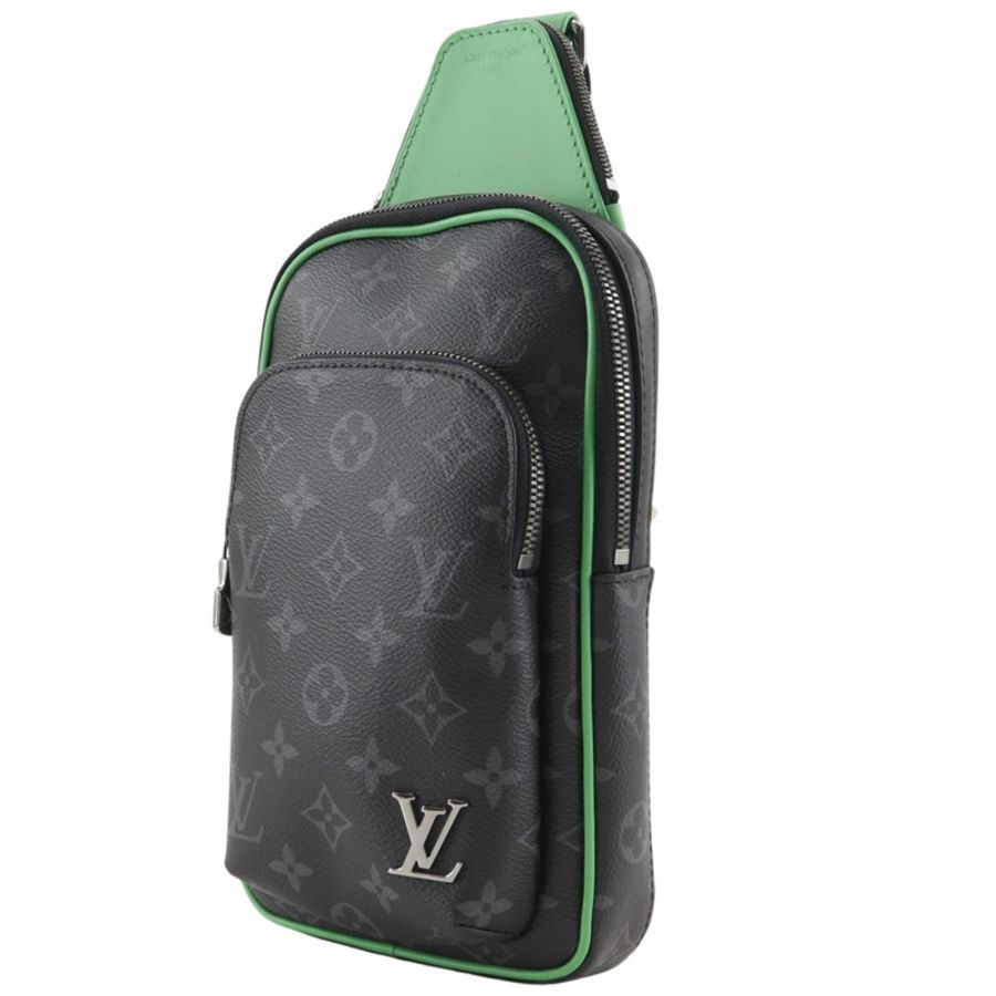 路易威登 Avenue Sling Bag PM 單肩包 M25891 x Monogram Eclipse 帆布竹綠黑色斜背包拉鍊款 男士 A+ 級-1
