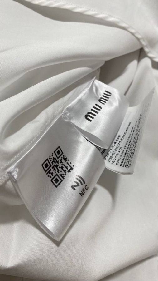 miumiu 蕾絲飾邊府綢恤衫-3