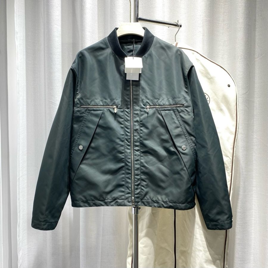 Hermes 愛馬仕 新款拉鏈 棒球夾克外套 52碼 墨綠色-0