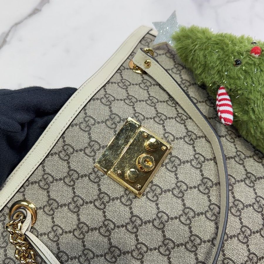 GUCCI Padlock帆布中型托特包-5
