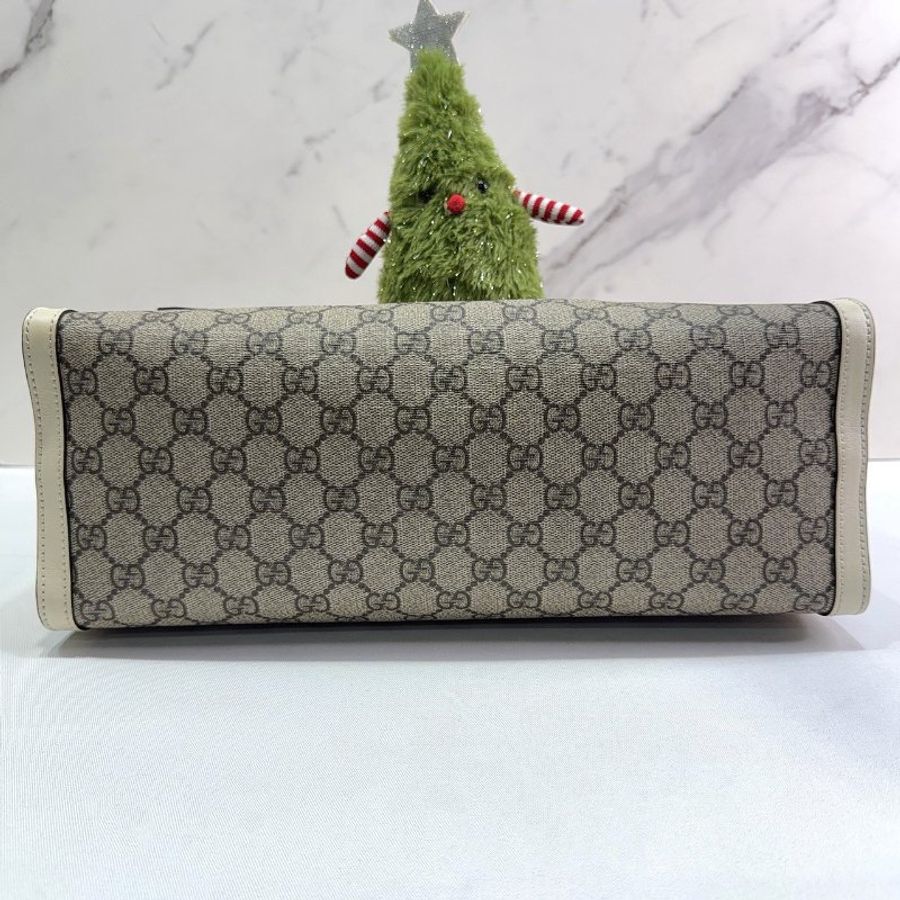 GUCCI Padlock帆布中型托特包-7