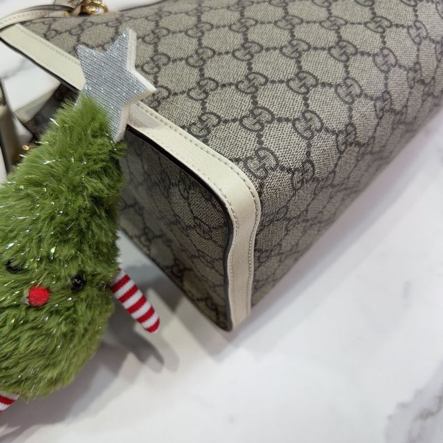 GUCCI Padlock帆布中型托特包-9