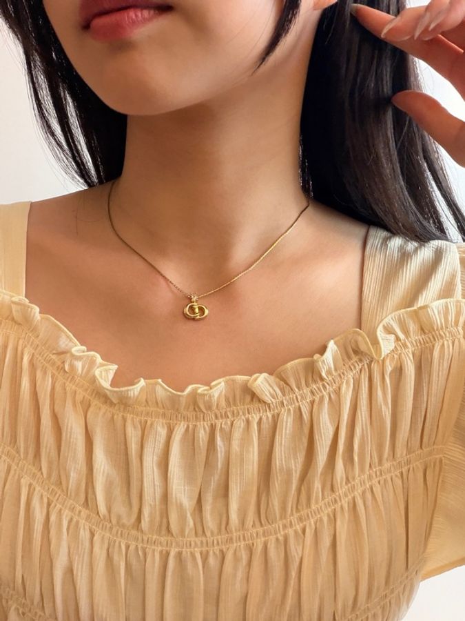 Christian Dior 鍍金頸鏈 CD logo 水鑽 萊茵石項鏈-3