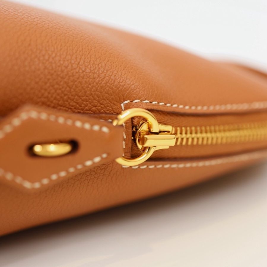 Hermes bolide 25金棕色 金釦-15