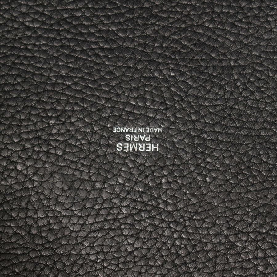 HERMES Clemence皮革Picotin MM扣手挽袋Noir-5