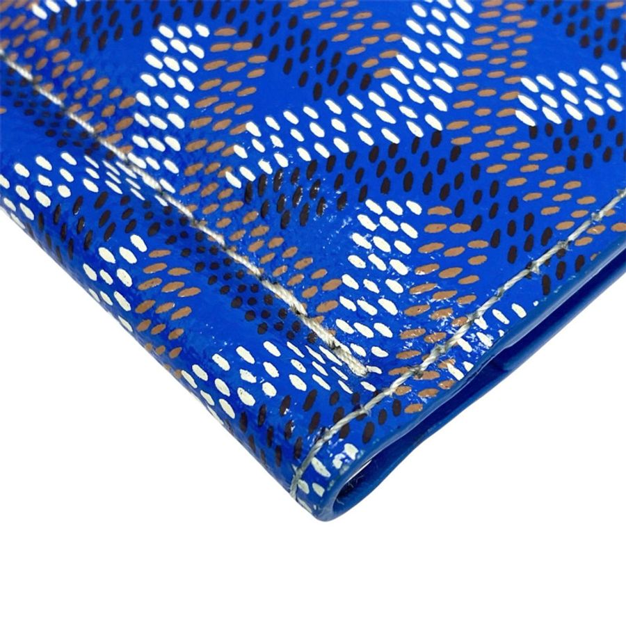 ☆ GOYARD 高雅德 Blue Coated Canvas Short Wallet 藍色塗層帆布短銀包-267011501-13