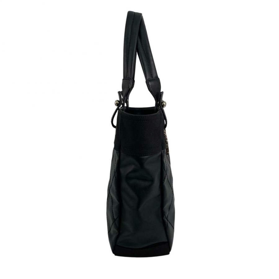 △ CHANEL 香奈兒 Black Coated Canvas Silver Tone Metal Paris Biarritz No.17 Tote Bag 黑色塗層帆布銀色金屬No.17托特袋-267011601-3