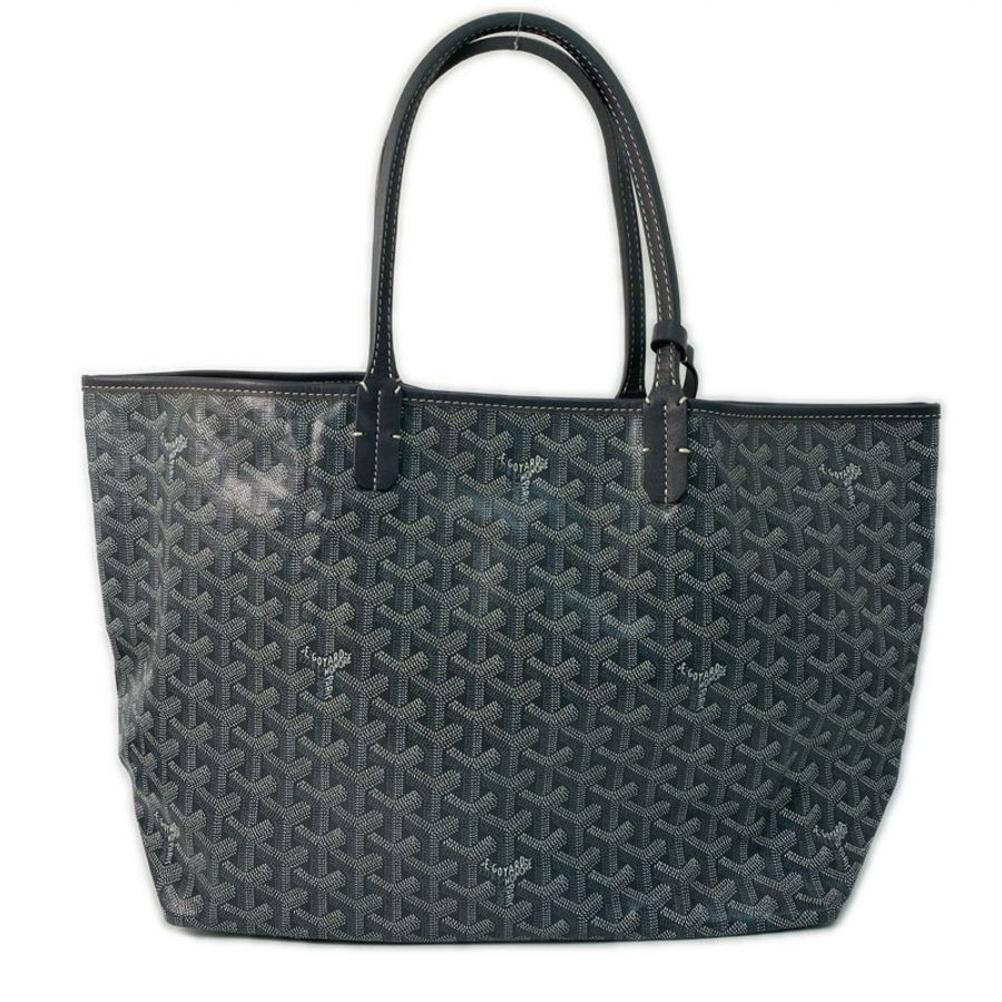 △ GOYARD 高雅德 Grey Coated Canvas Saint Louis PM Tote Bag 灰色塗層帆布托特袋-267011773-1