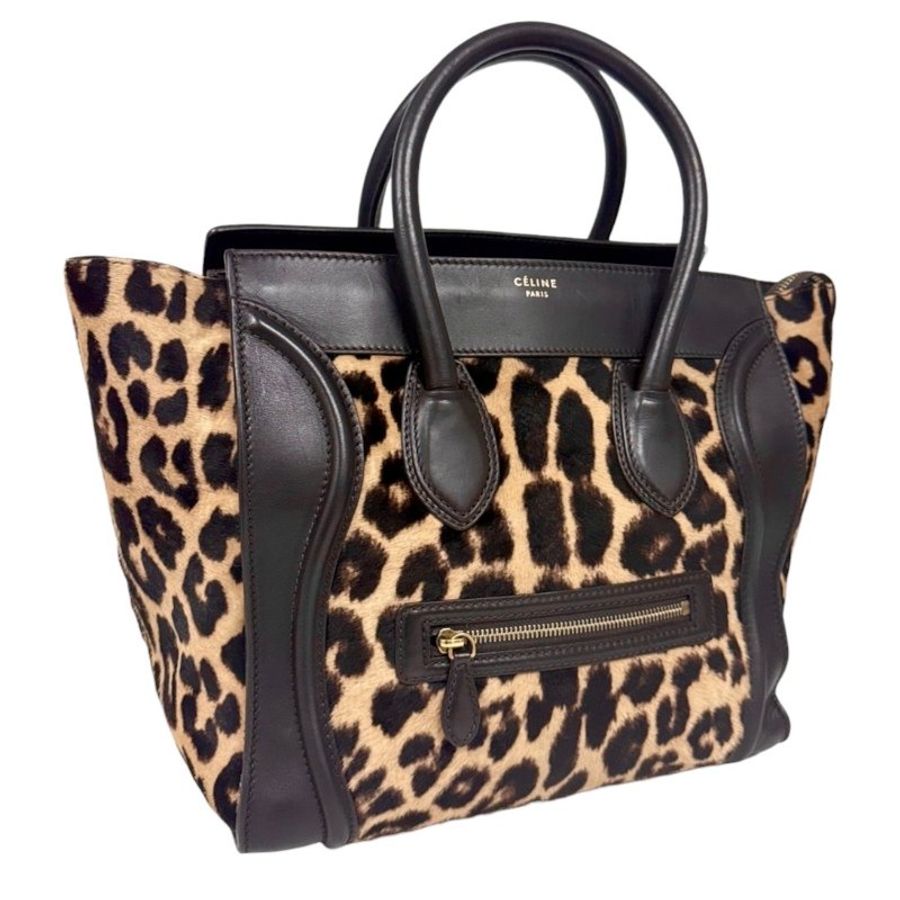 CELINE Luggage 豹紋 馬毛 手袋-3