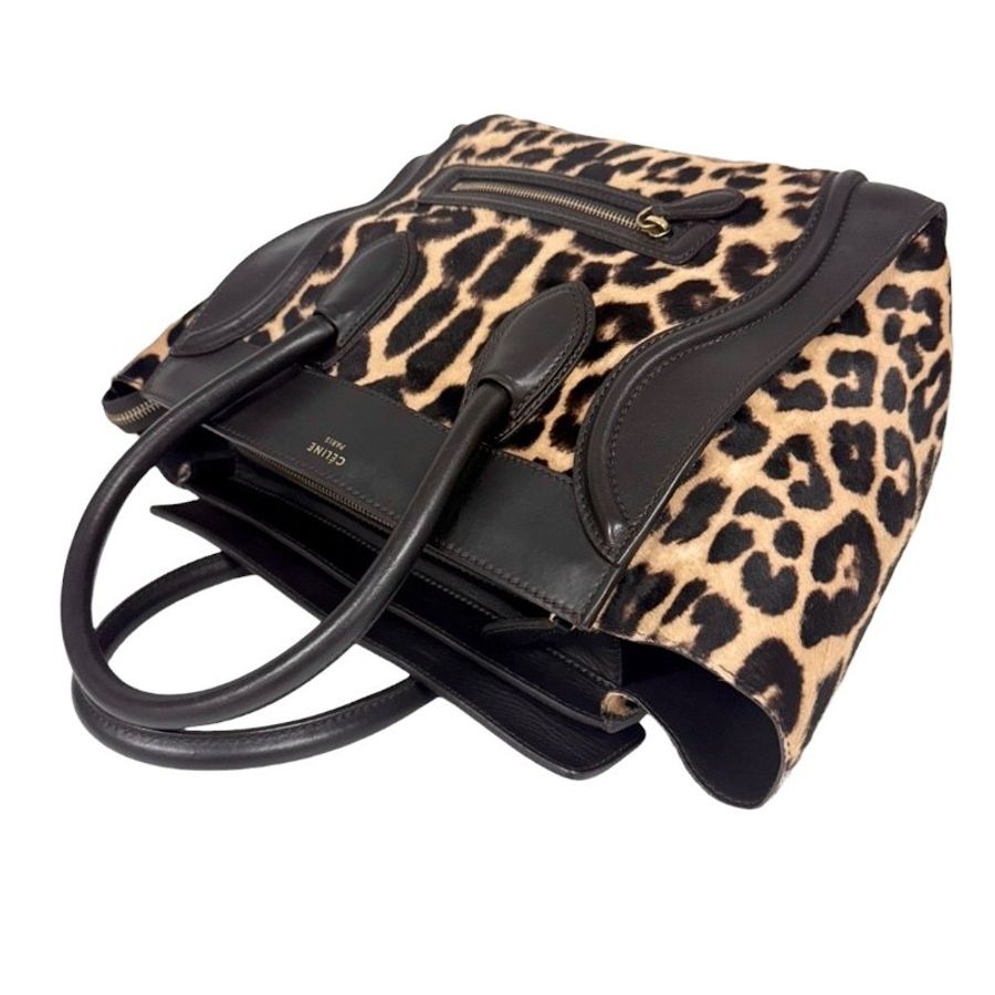 CELINE Luggage 豹紋 馬毛 手袋-13