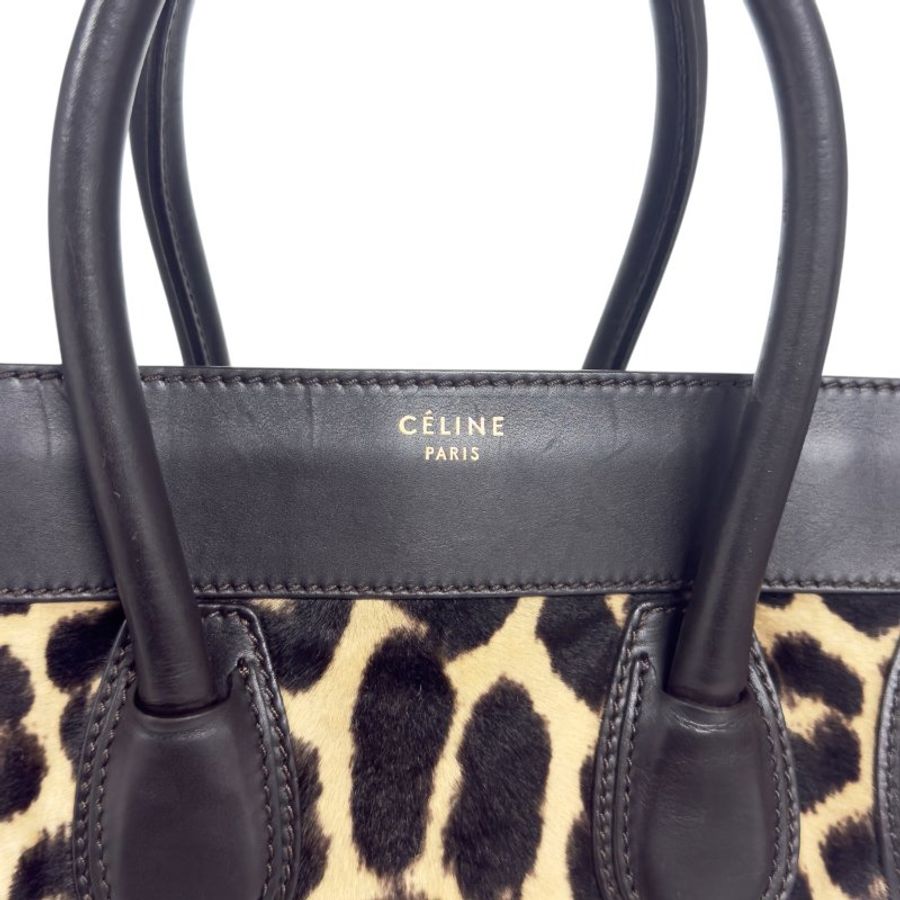 CELINE Luggage 豹紋 馬毛 手袋-16