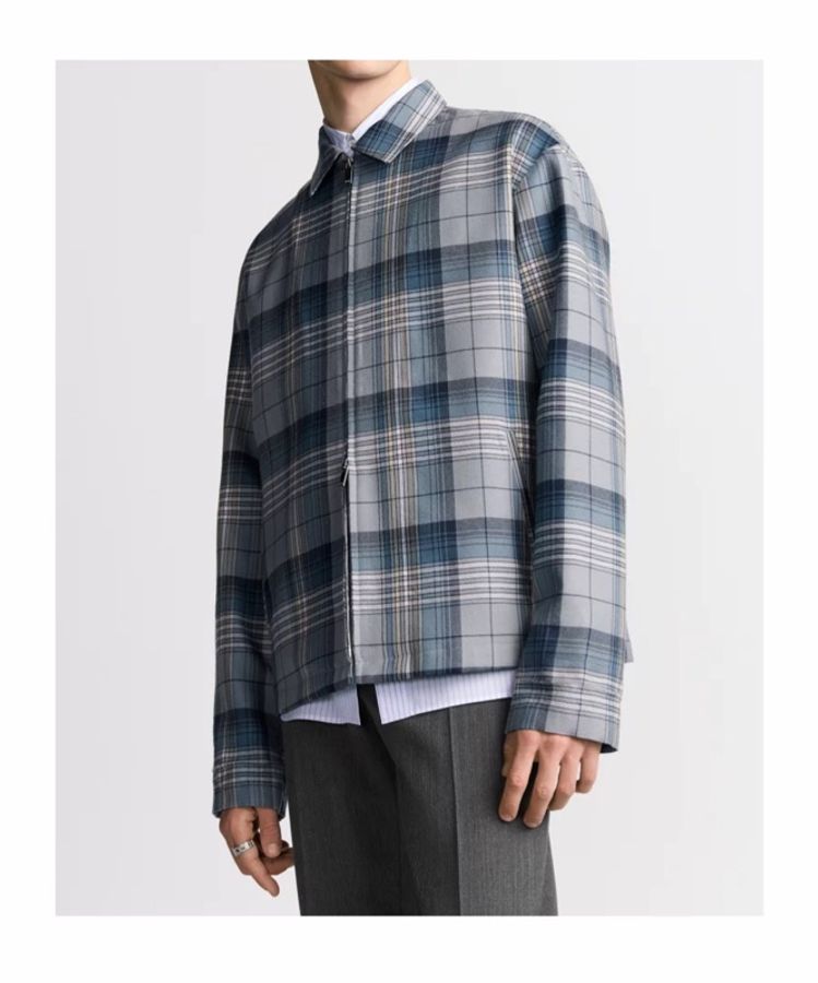 Dior 男士 格紋拉鍊休閒夾克FR-46 IT-44 IT-46 IT-48 IT-50 IT-52碼-1