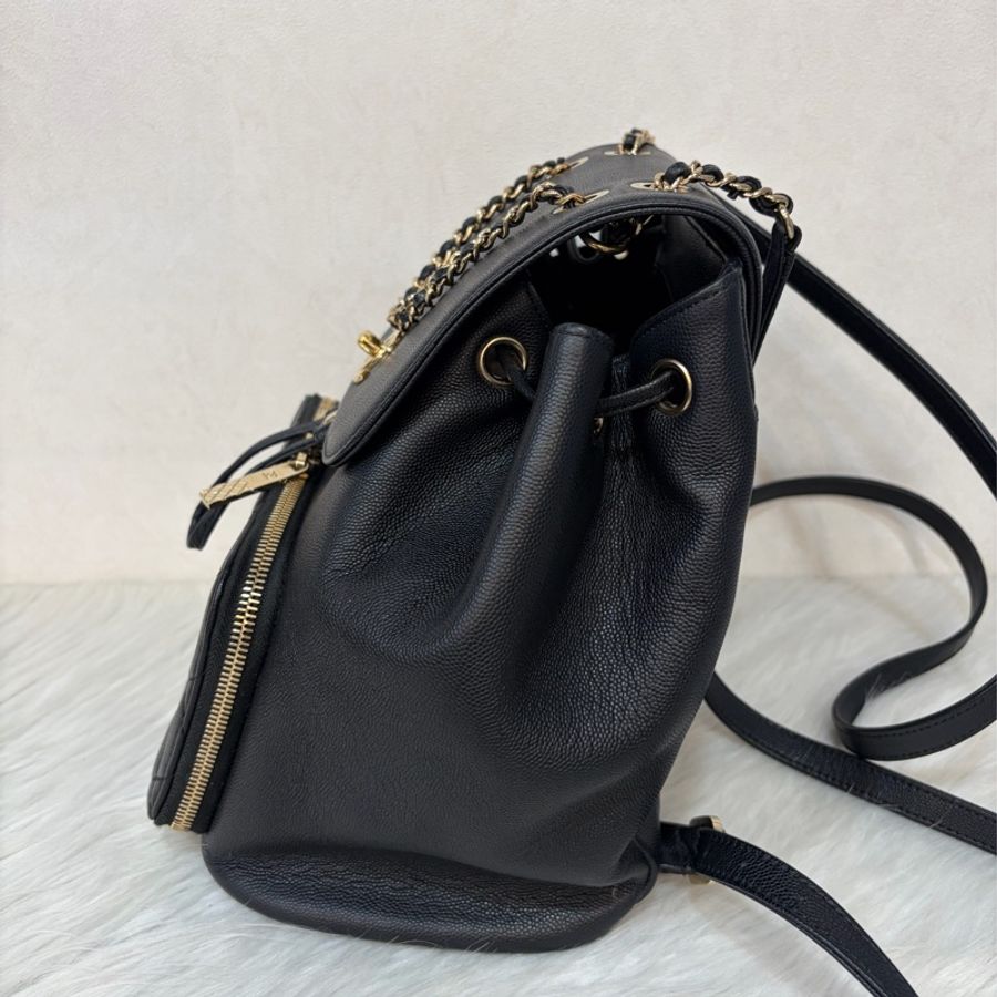 CHANEL A93748 黑色 荔枝紋 牛皮 Business Affinity 後背包-4
