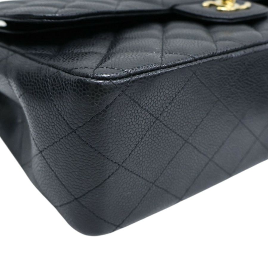 黑色 荔枝紋牛皮 經典大型口蓋包 肩背包 金釦【CHANEL 香奈兒】 A58600-11
