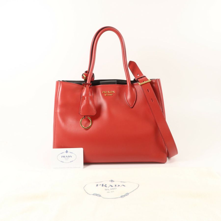 PRADA 牛皮皮革2 Way Shoulder Bag手挽肩背兩用袋-9