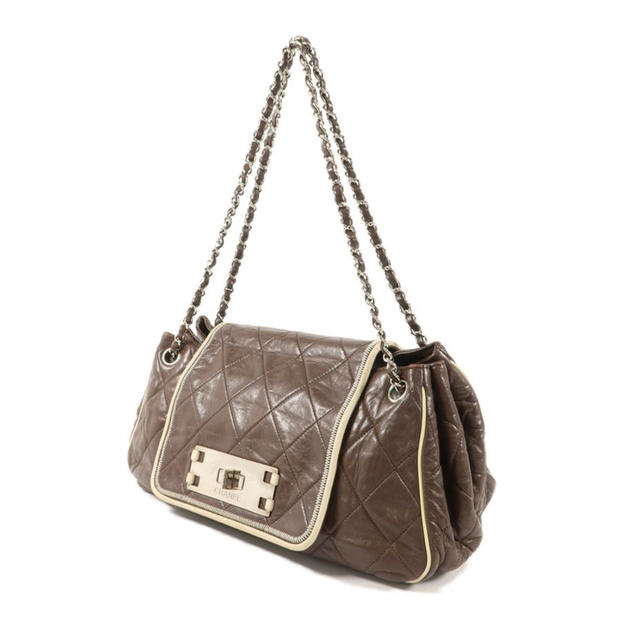 CHANEL 牛皮皮革East West Accordion Flap鏈帶肩背袋-2