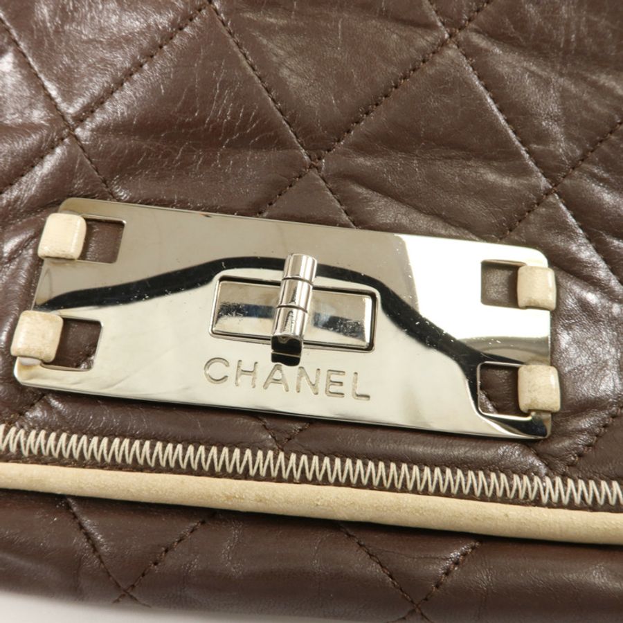 CHANEL 牛皮皮革East West Accordion Flap鏈帶肩背袋-8