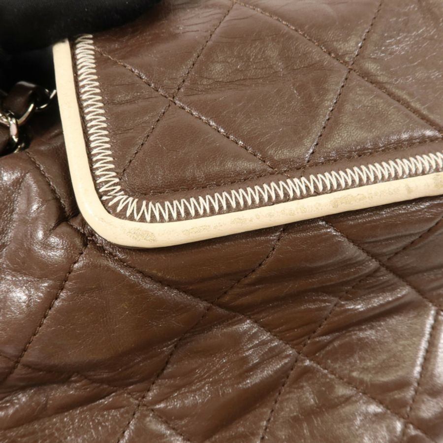 CHANEL 牛皮皮革East West Accordion Flap鏈帶肩背袋-15