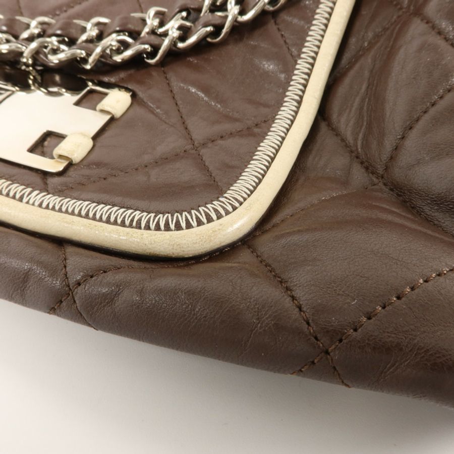 CHANEL 牛皮皮革East West Accordion Flap鏈帶肩背袋-16