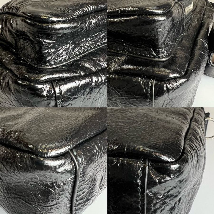 BALENCIAGA 黑油蠟皮SUPERBUSY 肩背包-10
