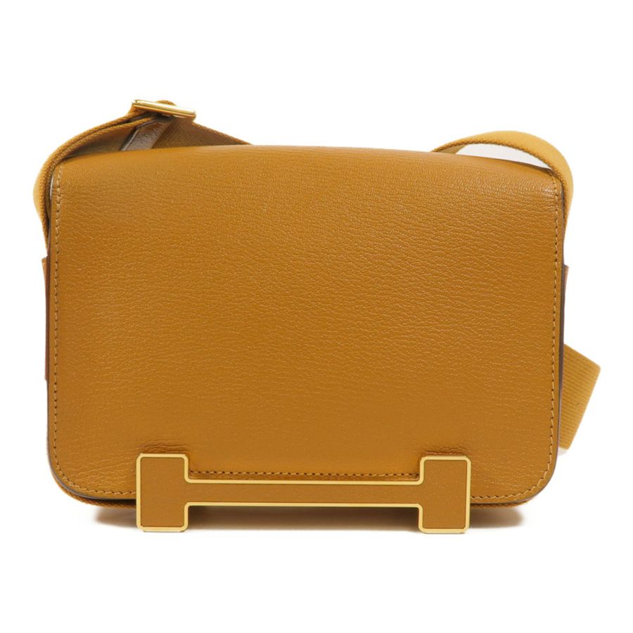 HERMES Chevre皮革Geta肩背袋Caramel-1