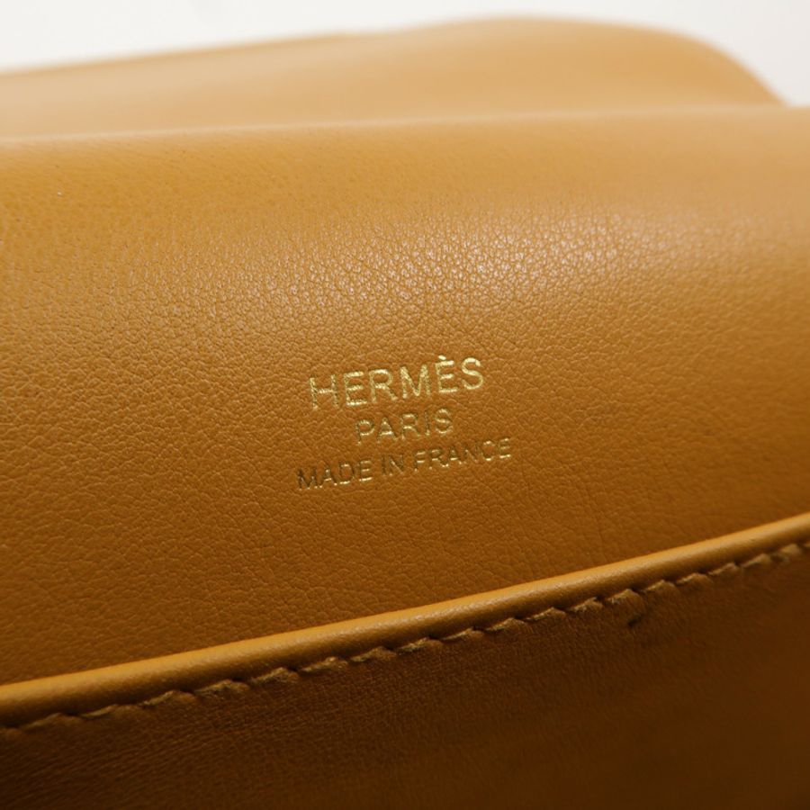 HERMES Chevre皮革Geta肩背袋Caramel-5