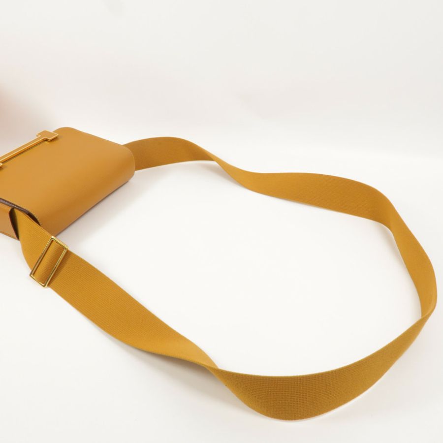HERMES Chevre皮革Geta肩背袋Caramel-7