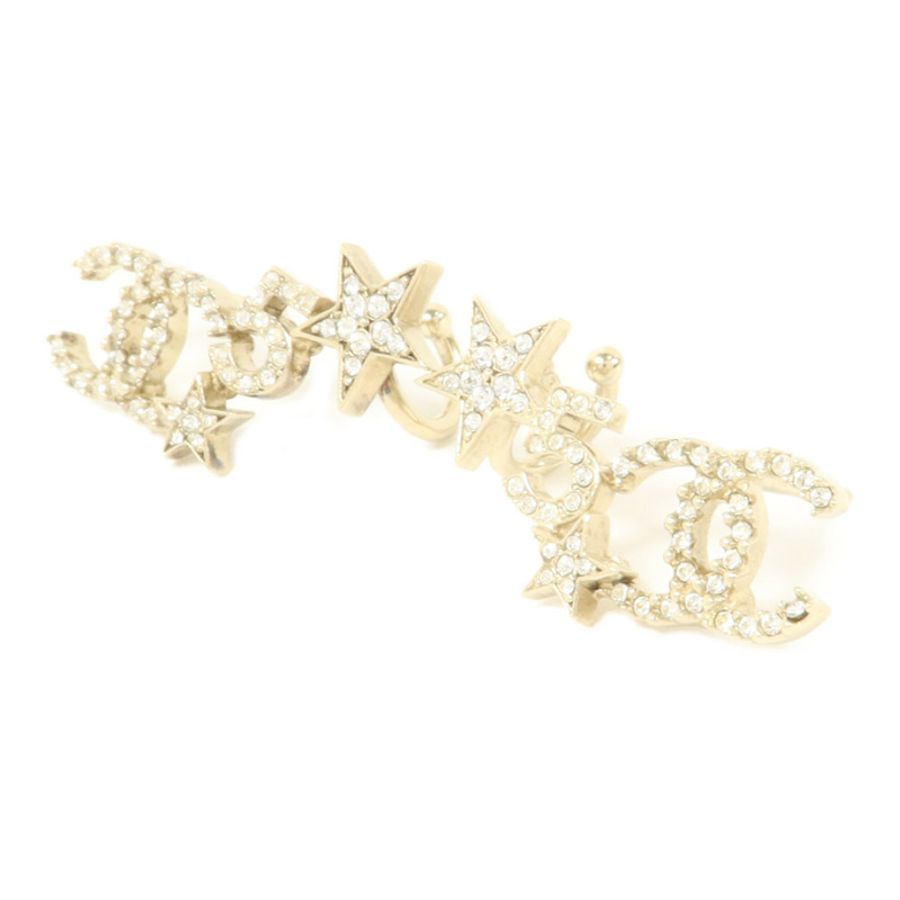 CHANEL 金屬/水晶Pierced Earring耳環-1