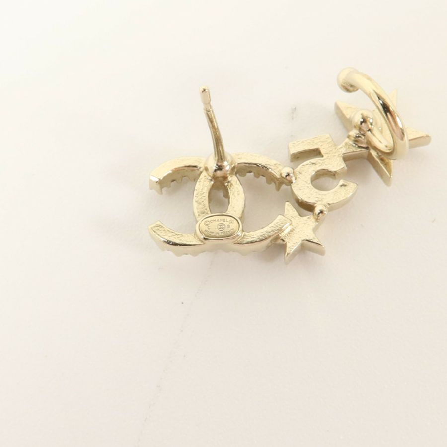 CHANEL 金屬/水晶Pierced Earring耳環-4