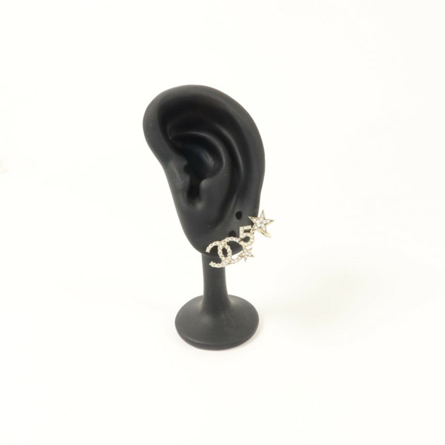 CHANEL 金屬/水晶Pierced Earring耳環-6