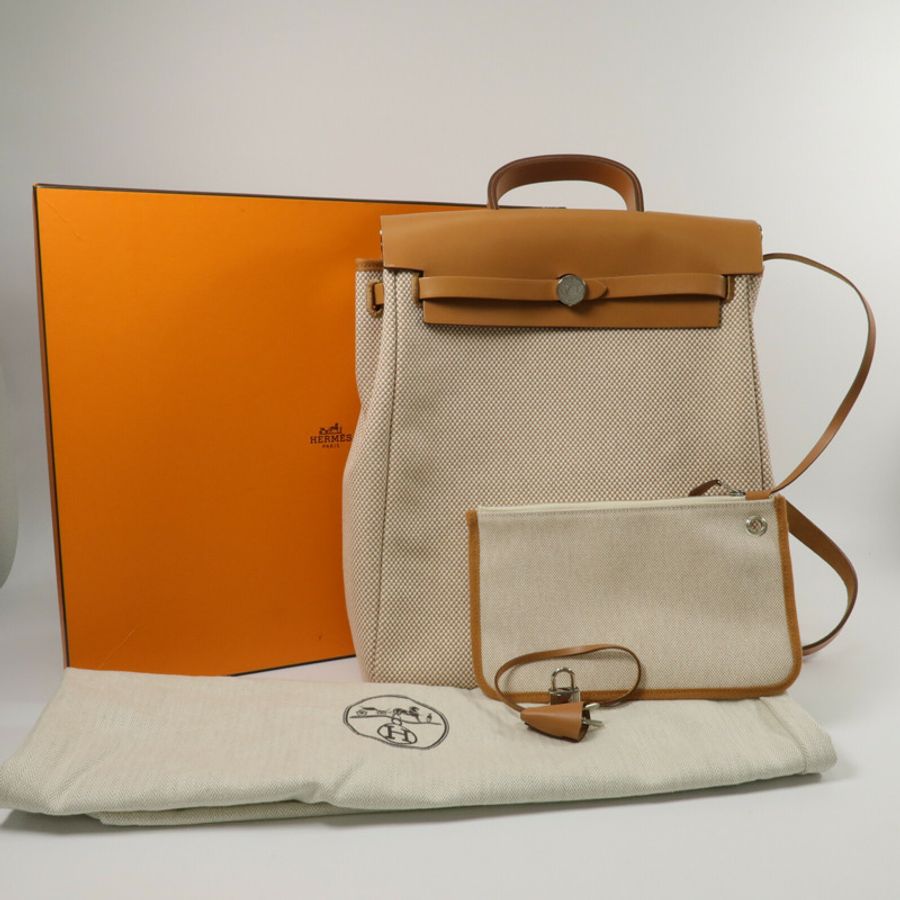 HERMES 帆布Herbag a dos Zip Retourne Backpack背包-13