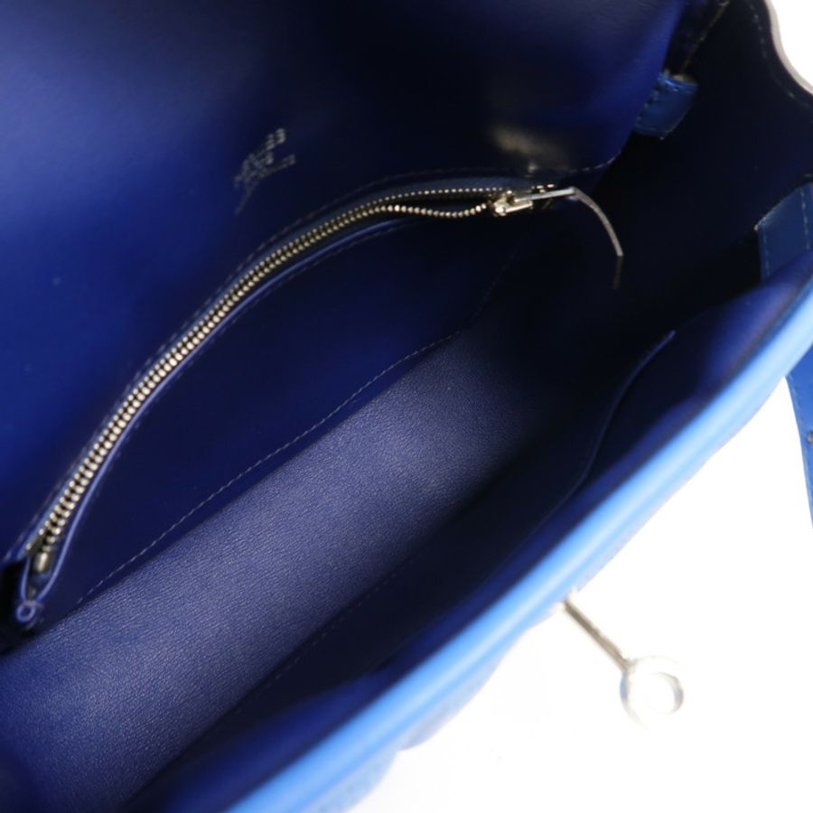 HERMES Swift皮革Berline Mini肩背袋Bleu Saphir-4