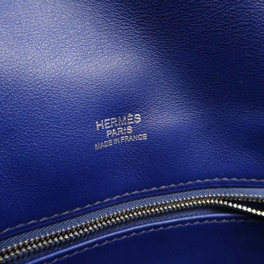 HERMES Swift皮革Berline Mini肩背袋Bleu Saphir-5