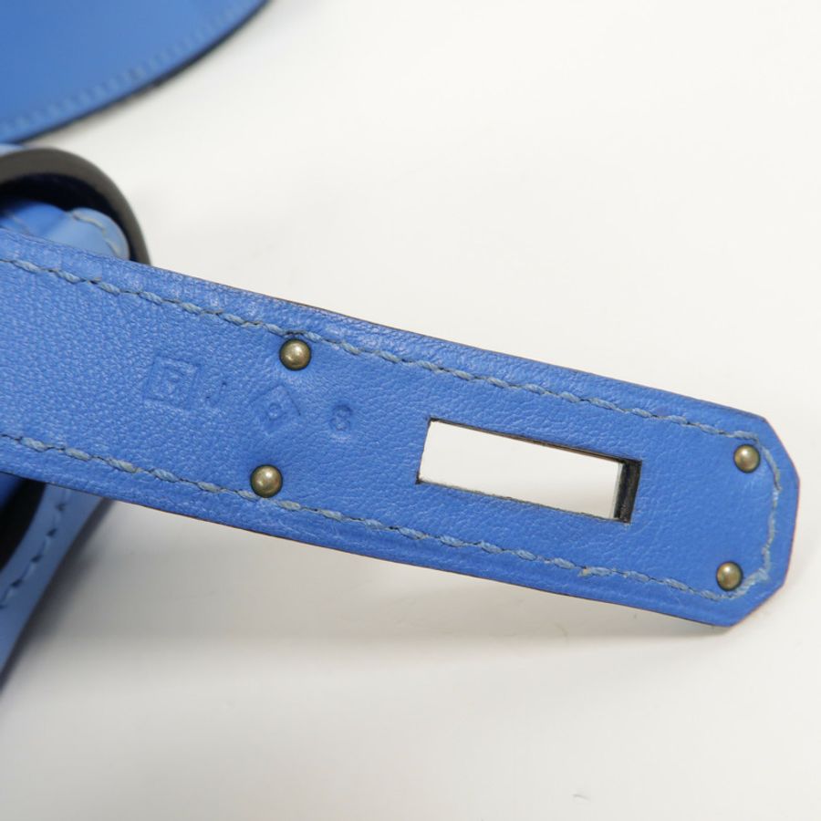 HERMES Swift皮革Berline Mini肩背袋Bleu Saphir-6