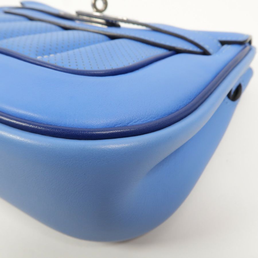 HERMES Swift皮革Berline Mini肩背袋Bleu Saphir-10
