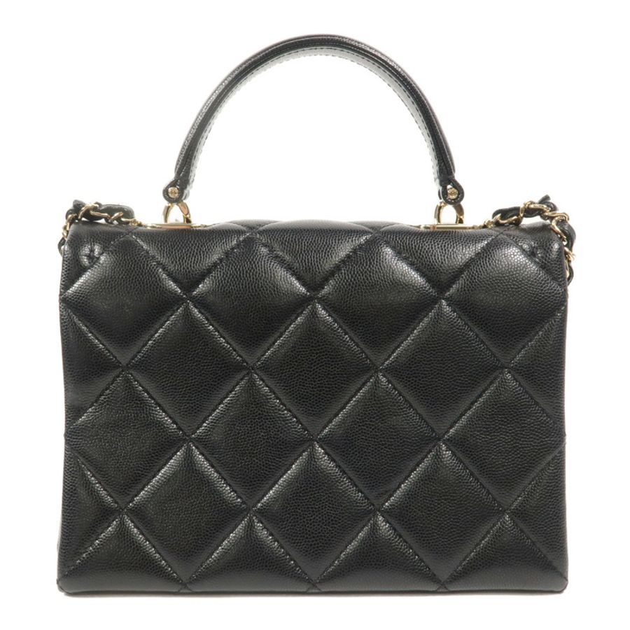 CHANEL 牛皮皮革Top Handle Handbag鏈帶手挽肩背兩用袋-1