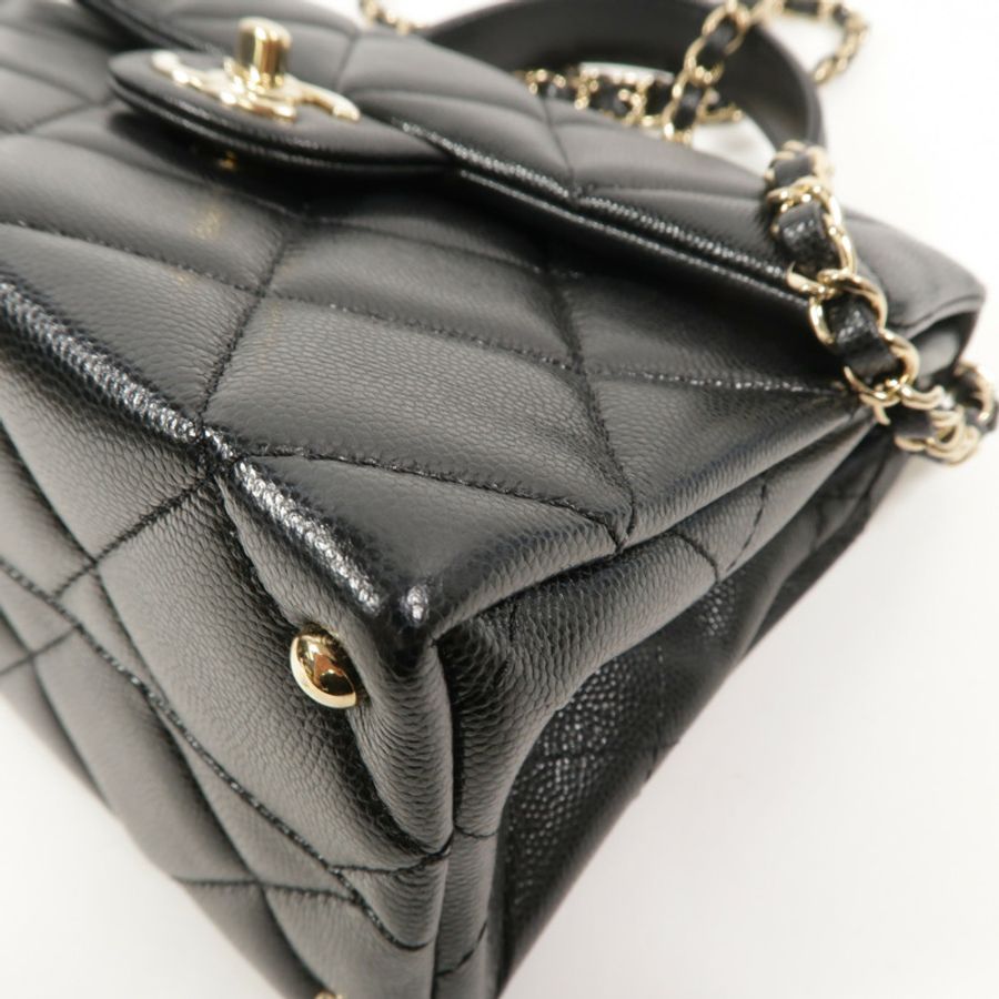 CHANEL 牛皮皮革Top Handle Handbag鏈帶手挽肩背兩用袋-10