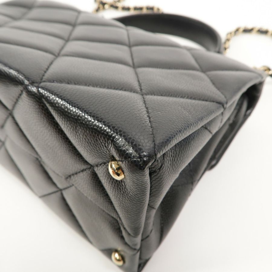 CHANEL 牛皮皮革Top Handle Handbag鏈帶手挽肩背兩用袋-12