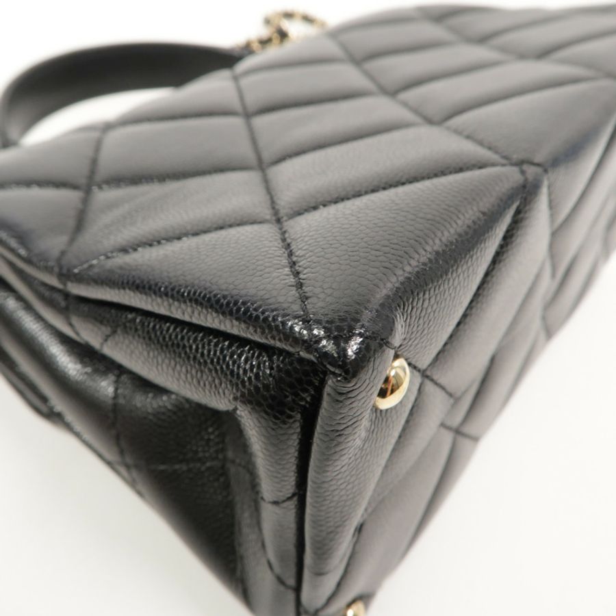 CHANEL 牛皮皮革Top Handle Handbag鏈帶手挽肩背兩用袋-13