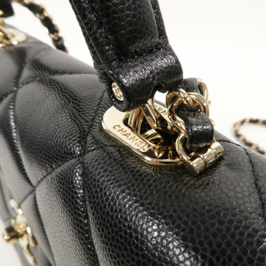 CHANEL 牛皮皮革Top Handle Handbag鏈帶手挽肩背兩用袋-14